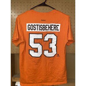 SHANE GOSTISBEHERE #53 PHILADELPHIA FLYERS T-SHIRT YOUTH LARGE 14/16 REEBOK